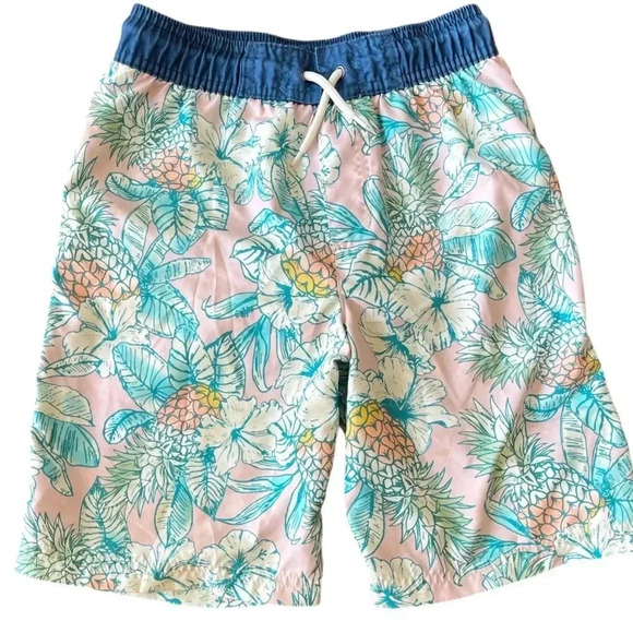 OshKosh B’gosh pineapple/floral swim trunks size 8 - Picture 1 of 6